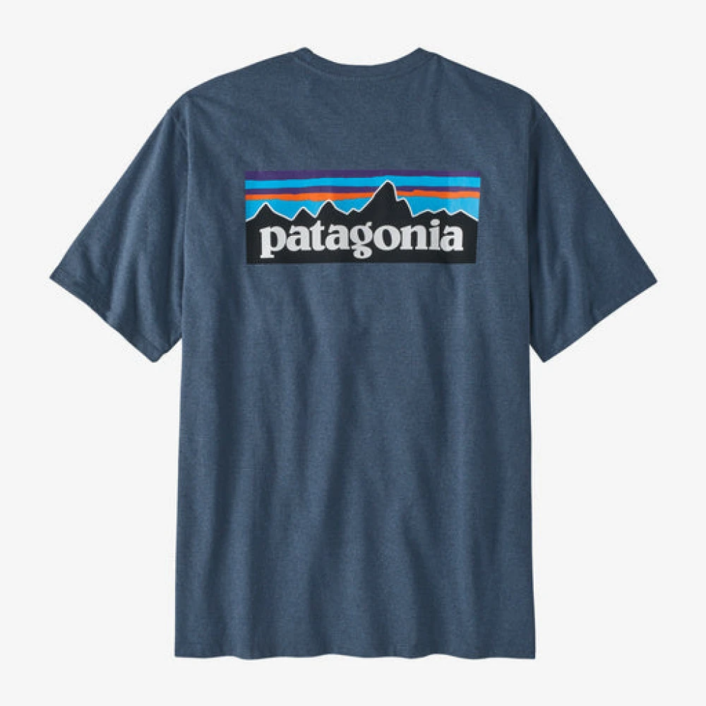 Patagonia Logo T-shirt Utility Blauw Blue Heren