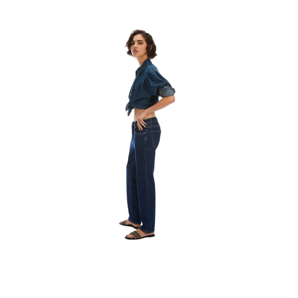 Pennyblack Katoenen Broek Grijs Label Blue Dames