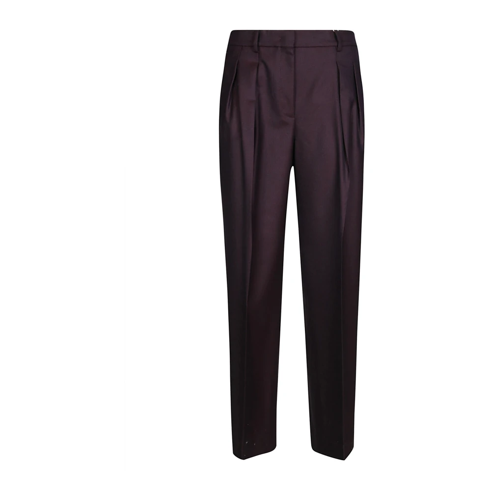 Incotex Flanellen Plooi Broek Purple Dames