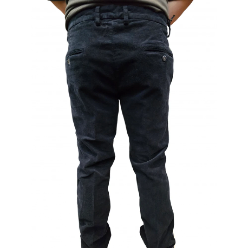 Mason's Navy Geborstelde Katoenen Chino's Blue Heren