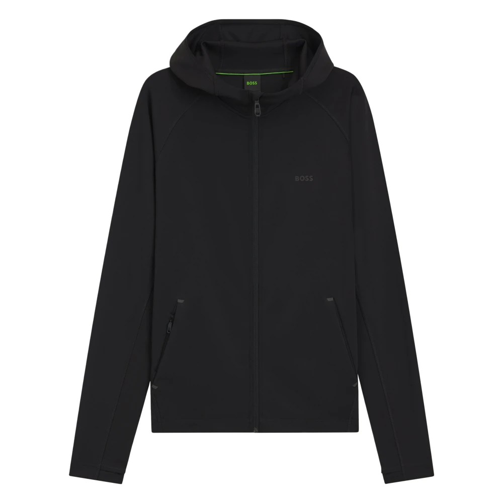 Hugo Men's Black Active Stretch Zip-Up Hoodie - Zip-Throughs - 2XL - Sweatshirts & Hoodies
