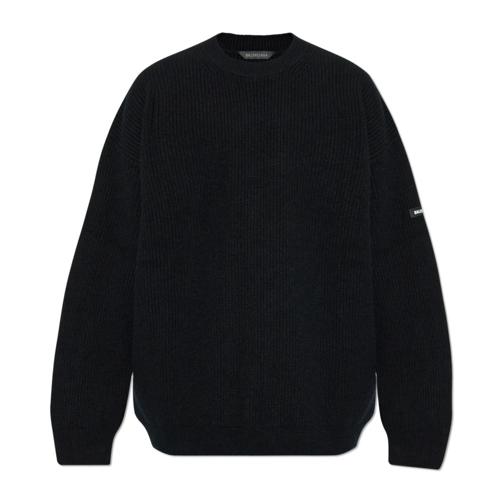 Balenciaga Zwarte Crew Neck Sweater Black Heren