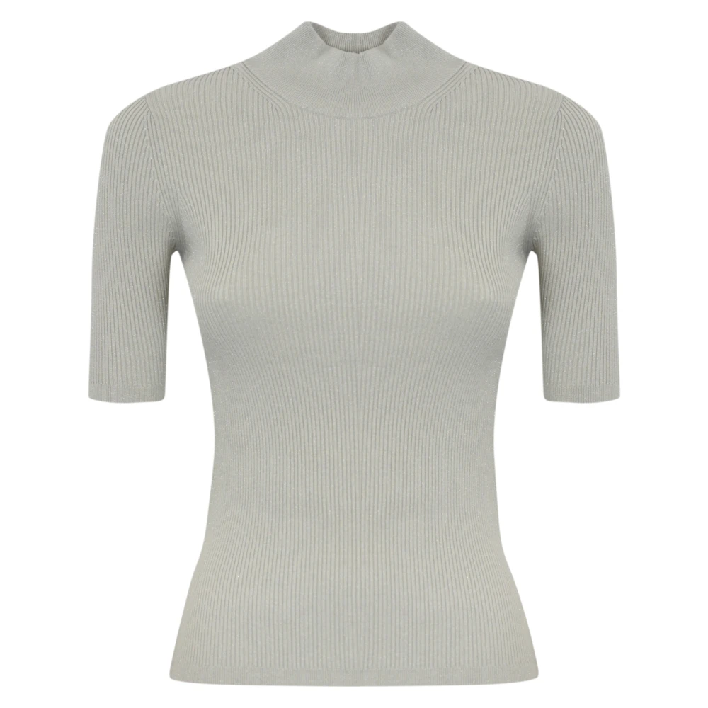 Max Mara Geribbelde trui met Lurex-details Gray Dames