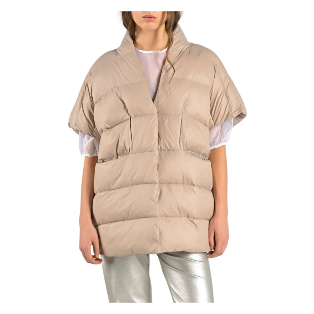 Canadian Classics Innovatieve Puffer Cape Jas Beige Dames