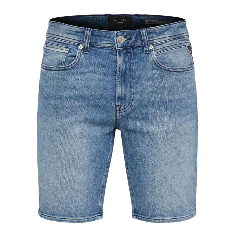 Replay Men's Blue Straight Bermuda Shorts