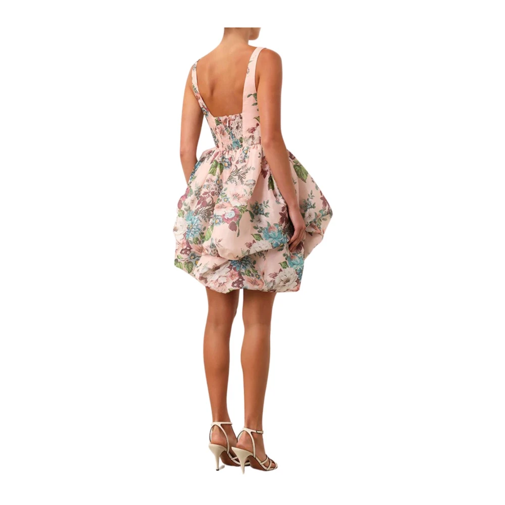 Zimmermann Roze Gedrapeerde Mini Jurk Multicolor Dames