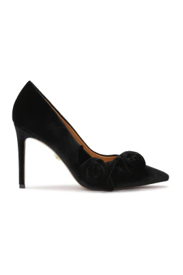 Svarta kvällsstilettos med blommor
