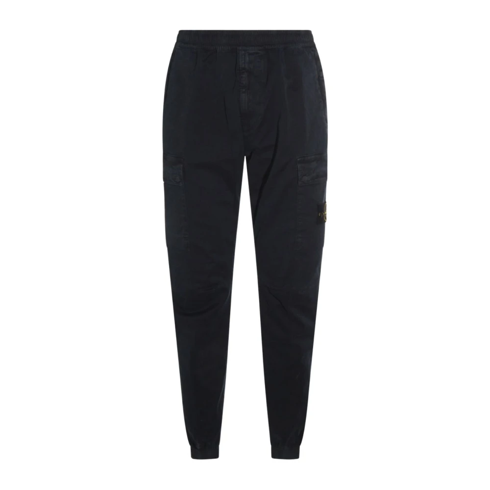 Stone Island Blue Cotton Cargo Trousers - Male - Straight Trousers - W30 - Trousers