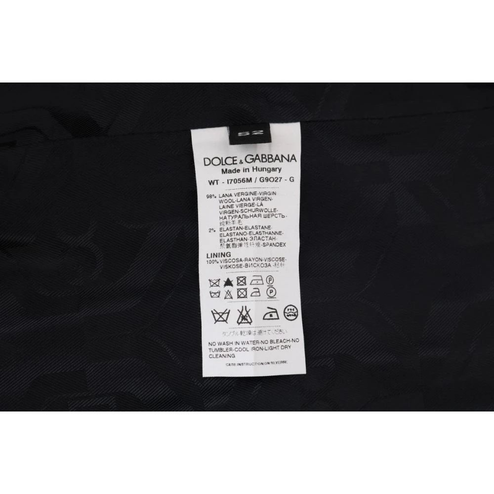 Dolce & Gabbana Elegante Gestreepte Wollen Vest Gray Heren