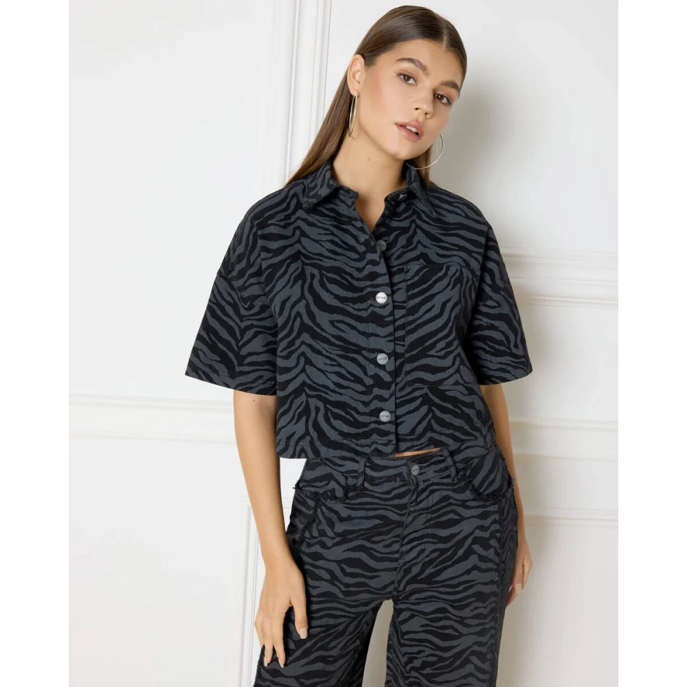 Refined Department Adeline Blouse Lange Mouw Gray Dames