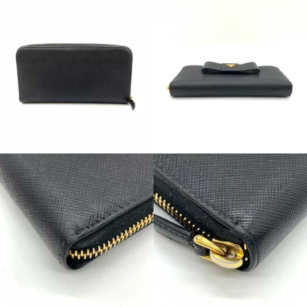 Prada Vintage Pre-owned Leather wallets Black Dames
