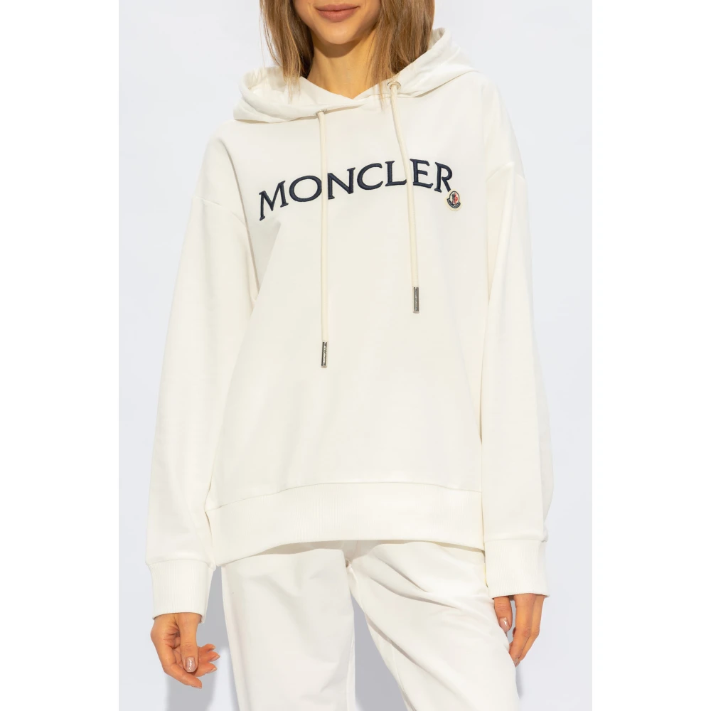 Moncler Hoodie met logo White Dames