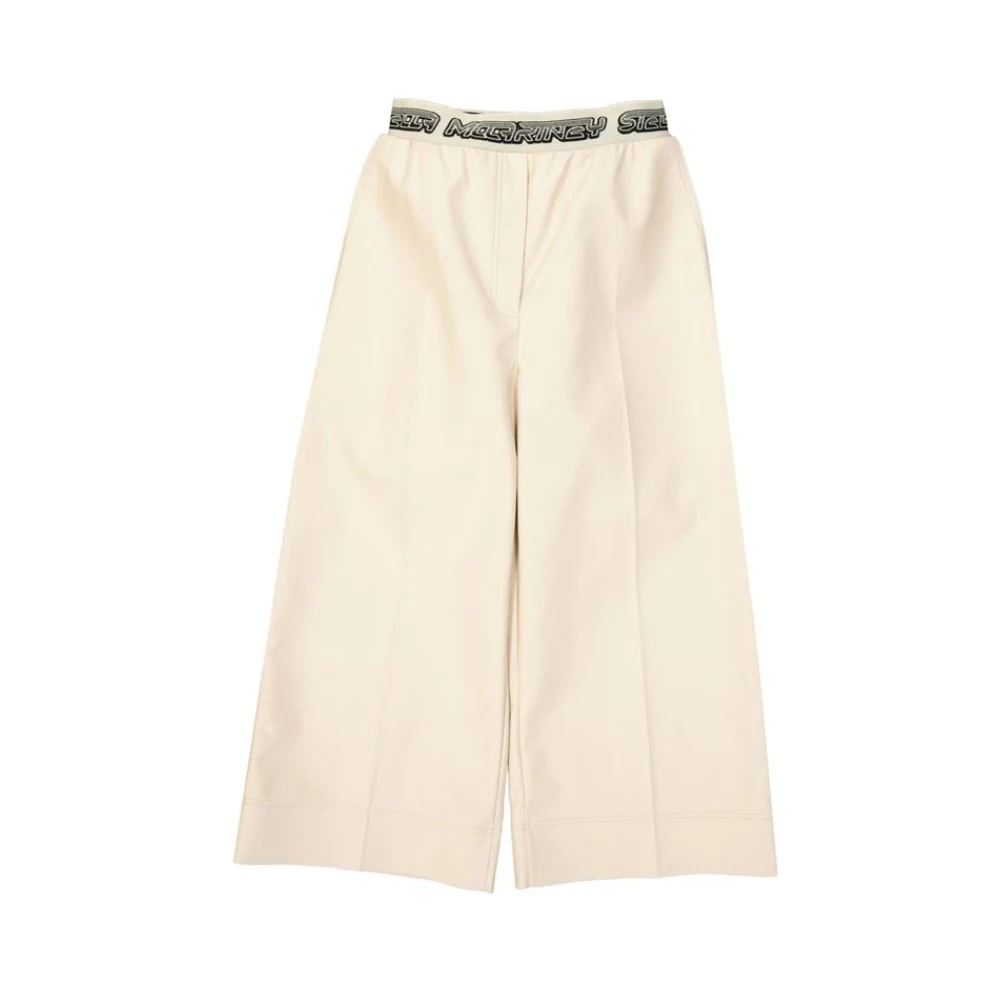 Stella Mccartney Women's Beige Cropped Trousers, M, Viscose Casual Trousers