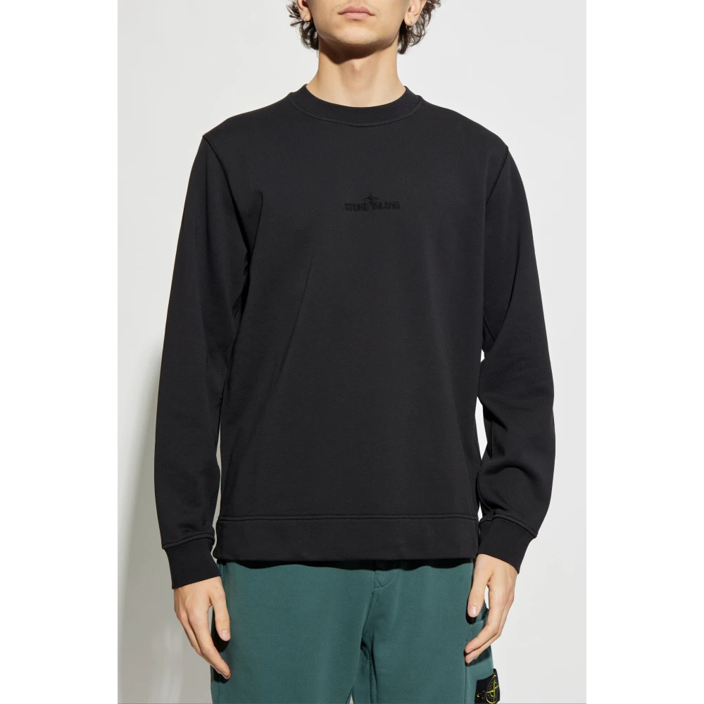 Stone Island Sweatshirt met logo Black Heren