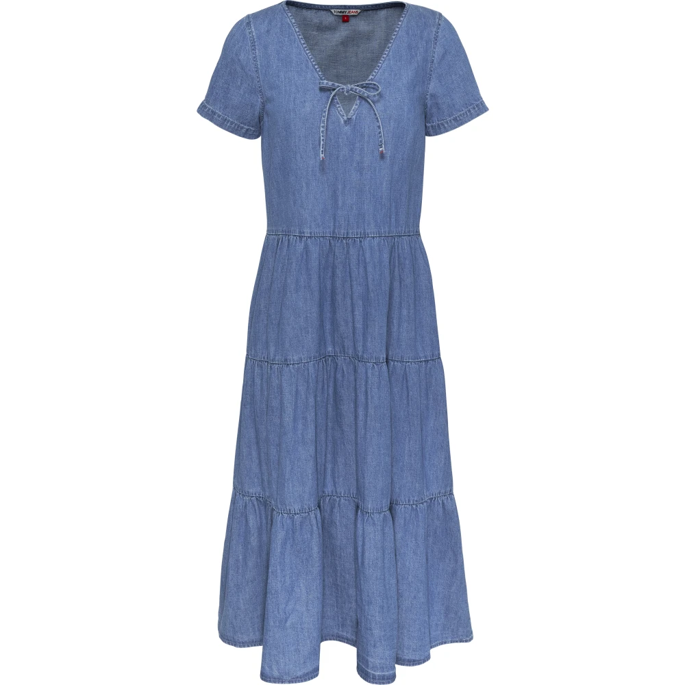 Tommy Jeans Women's Blue Midi Dresses, Xs, Dresses Vestiti