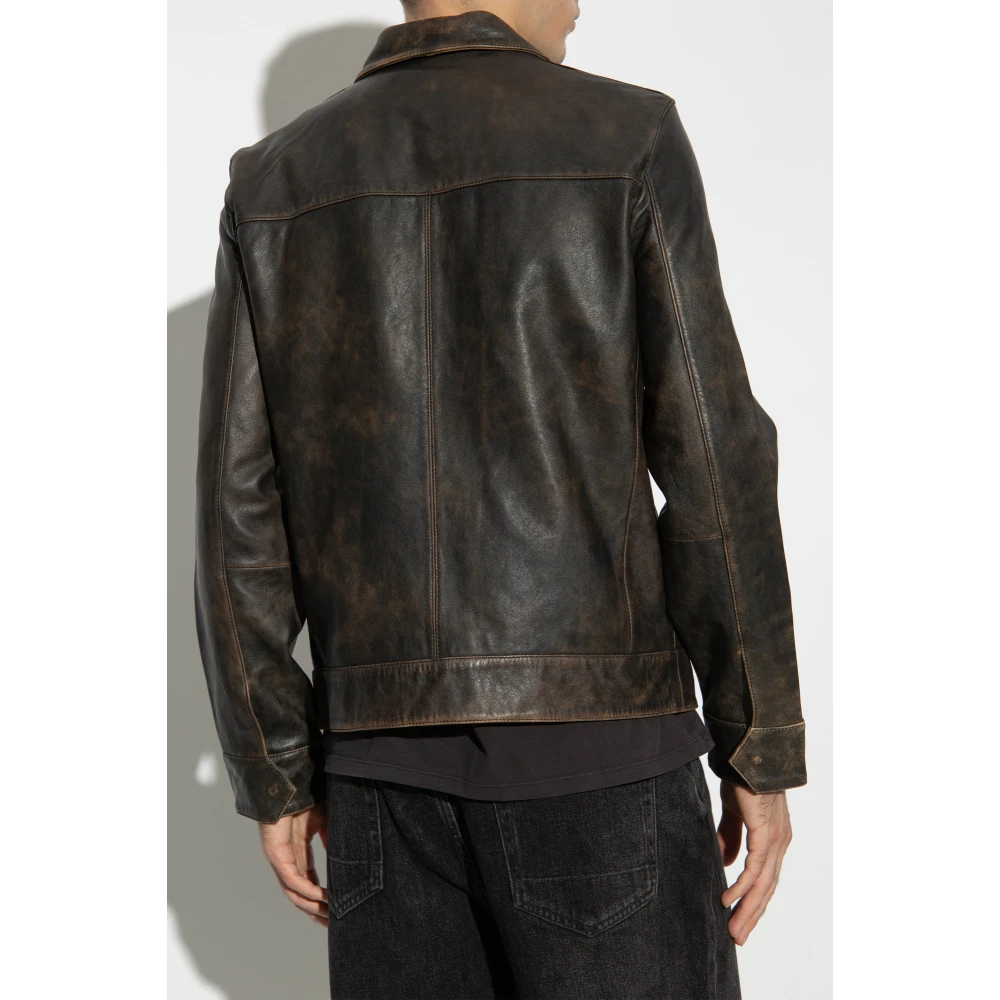 AllSaints Leren jas Alkan Brown Heren