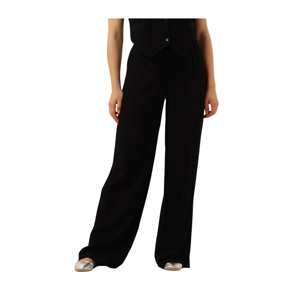 Alix The Label Gestreepte wijde pijpen Black Dames