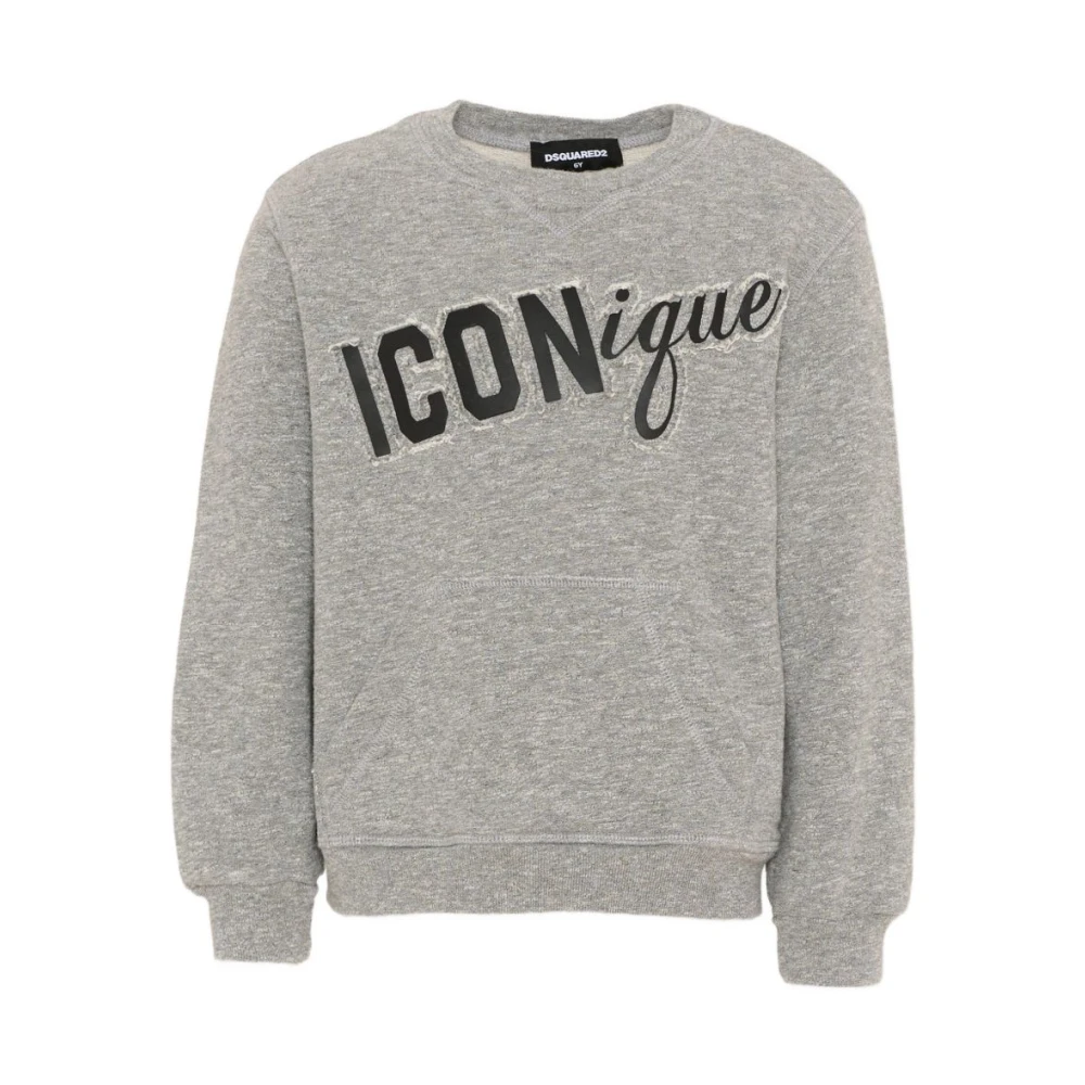 Dsquared2 Boys Gray Felpa Con Logo - Kids Sweatshirts - 12 Y - Kids