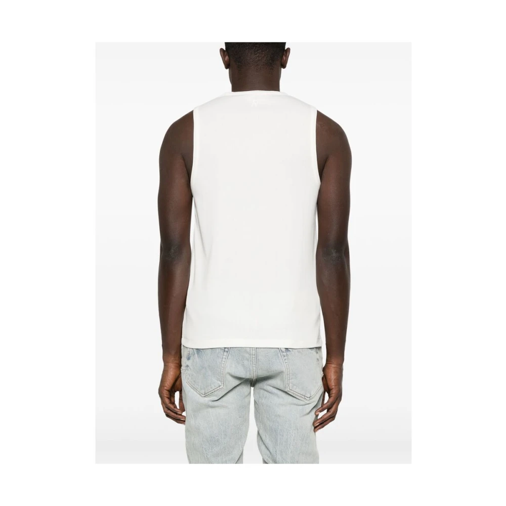 Represent Logo Plaque Mouwloze T-shirt met Ronde Hals White Heren