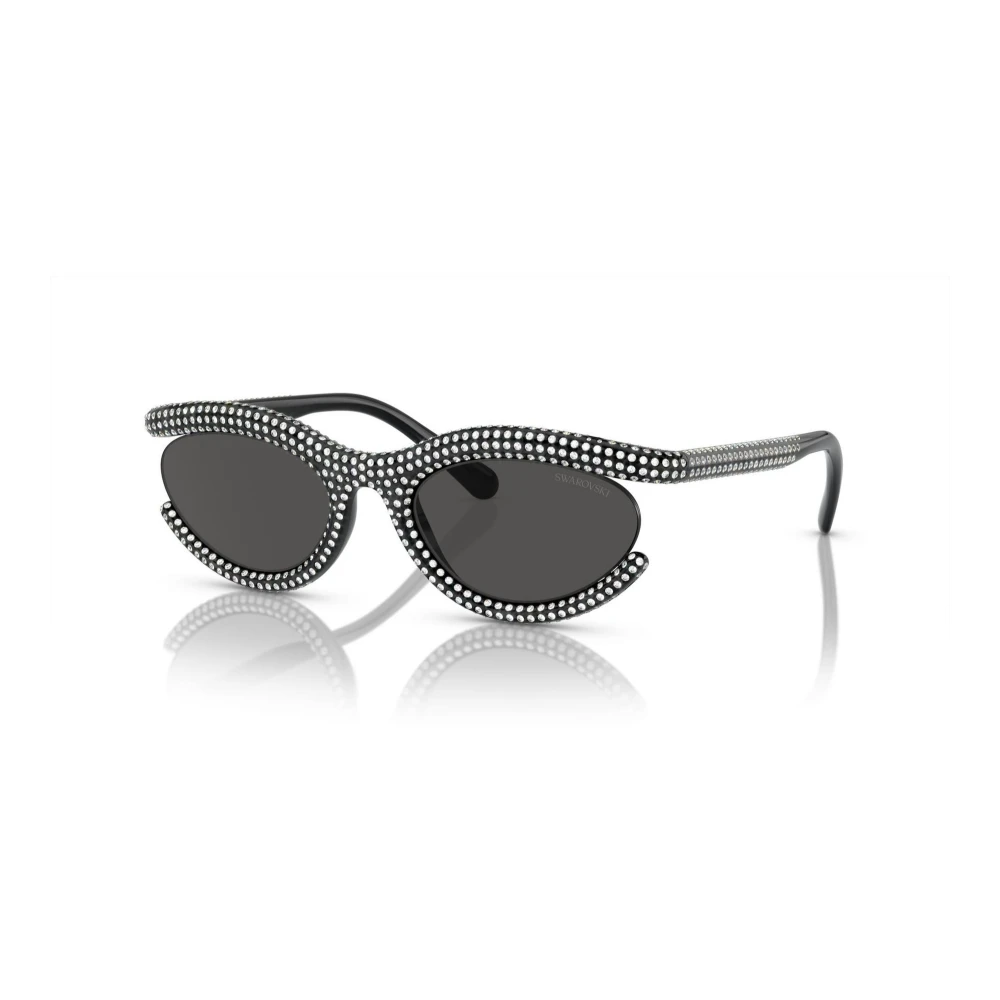 Swarovski Black Oval Sunglasses - Female - Sunglasses - 54 Mm - Accessories
