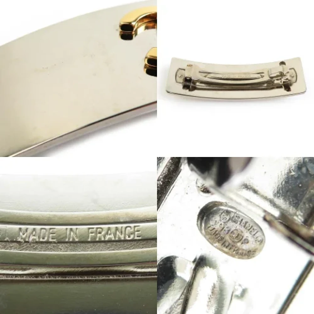 Chanel Vintage Pre-owned Metal hair-accessories Gray Dames