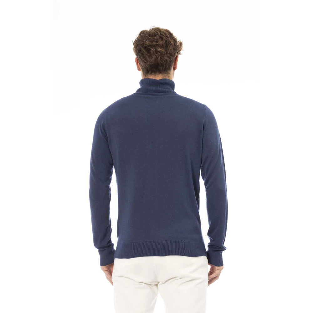 Baldinini Trendy Sweater Lange Mouwen Geribbeld Blue Heren