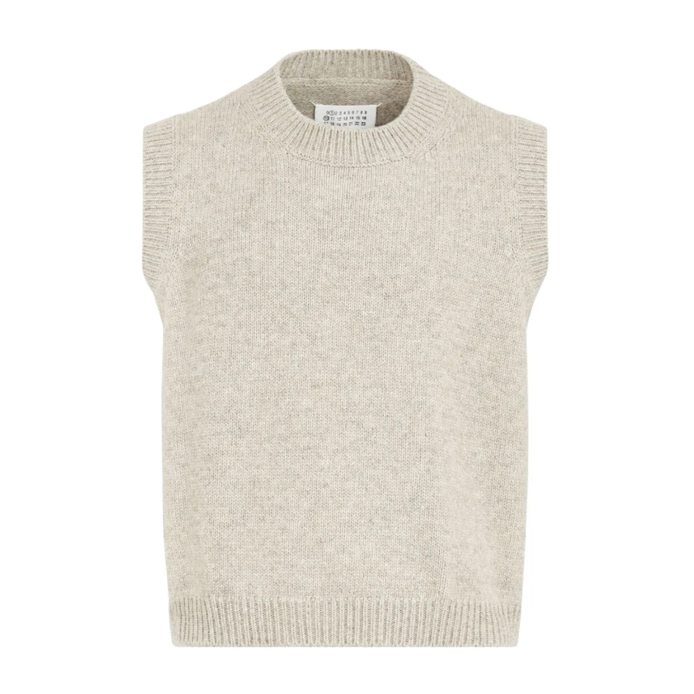 Maison Margiela Grijze Mouwloze Gebreide Jas Gray Heren
