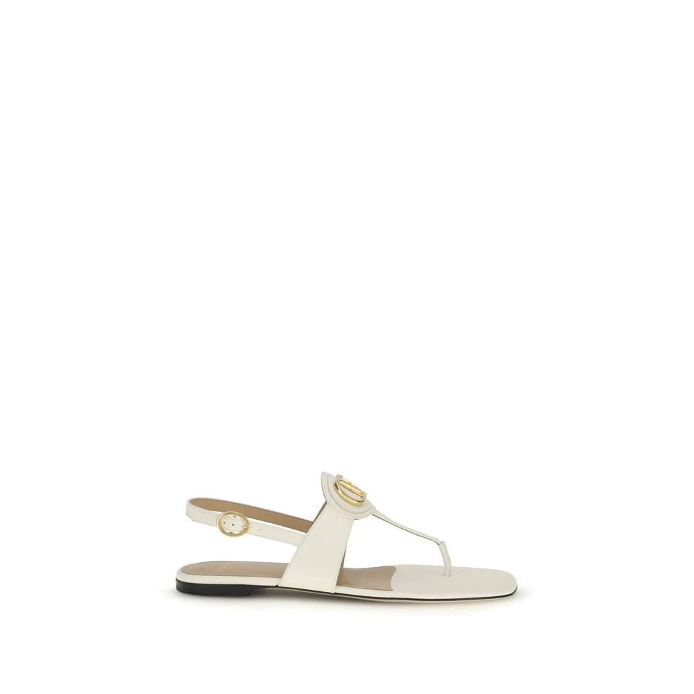 Valentino Garavani Women's Beige Flat Sandals, 6 Uk, Bos Taurus Flat Sandals