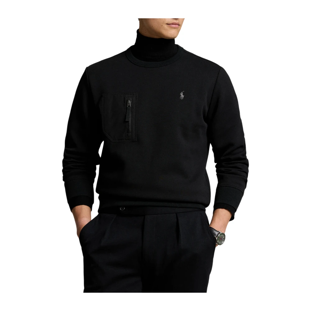 Polo Ralph Lauren Zwarte Dubbel Gebreide Sweater Black Heren
