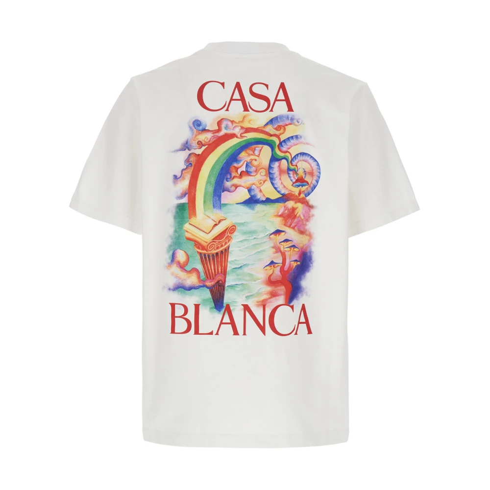 Casablanca Logo Detail Wit T-shirt en Polo White Heren
