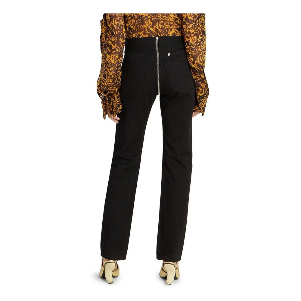 Givenchy Zwarte katoenen denim jeans met moto-ritssluiting Black Dames