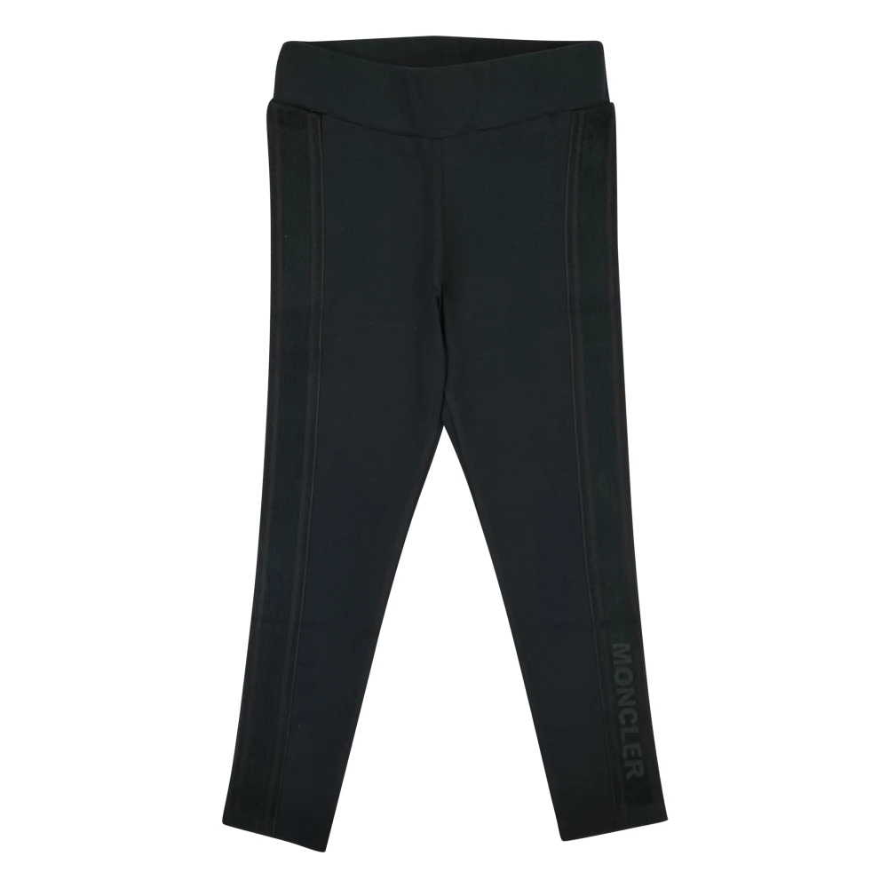Moncler Girls Black Stretch Cotton Leggings - Leggings - 4 Y - Kids