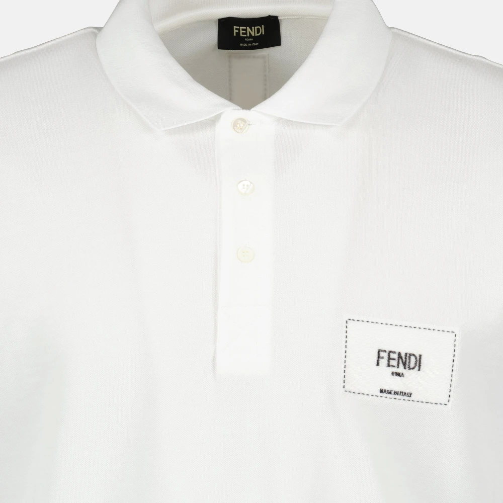 Fendi Geborduurd Poloshirt Lente-Zomer 2024 White Heren