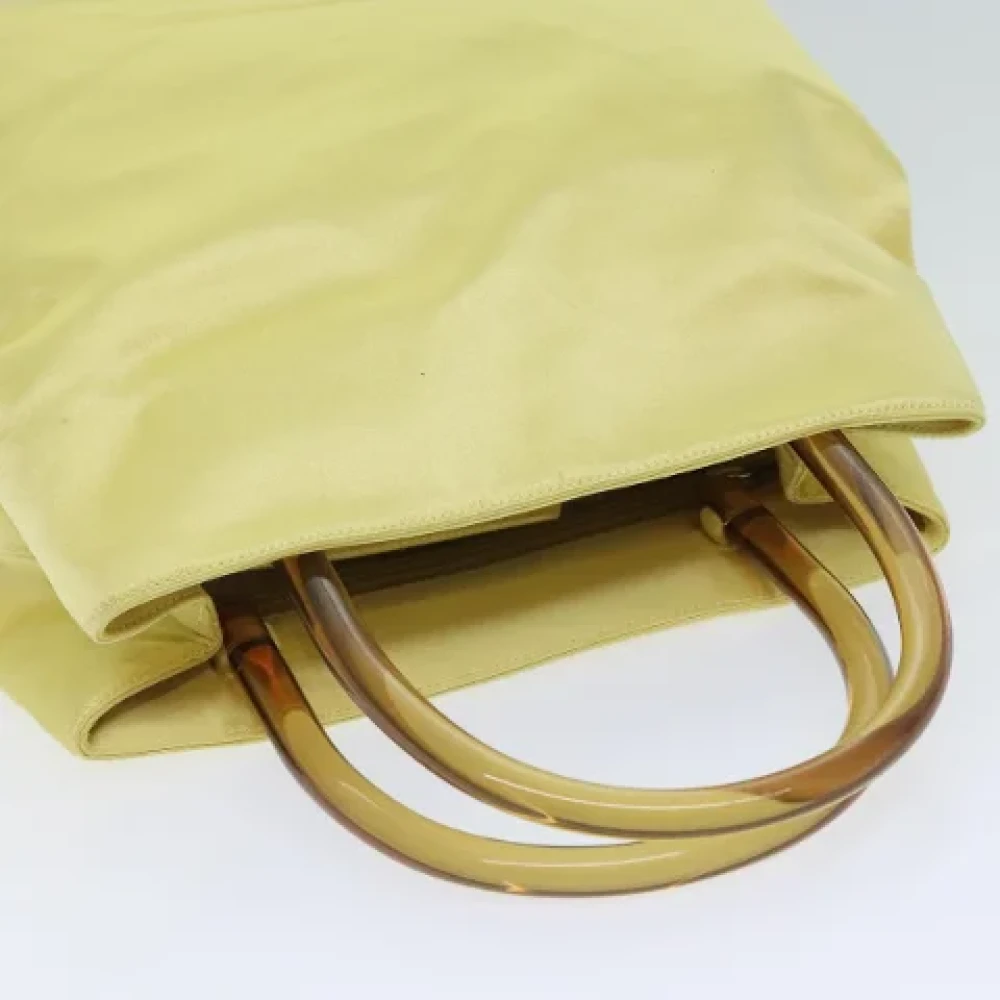 Prada Vintage Pre-owned Satin handbags Yellow Dames