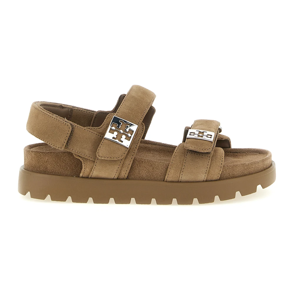 Tory Burch Women's Beige Flat Sandals, 7 1/2 Uk, Mellow Suede Sandals