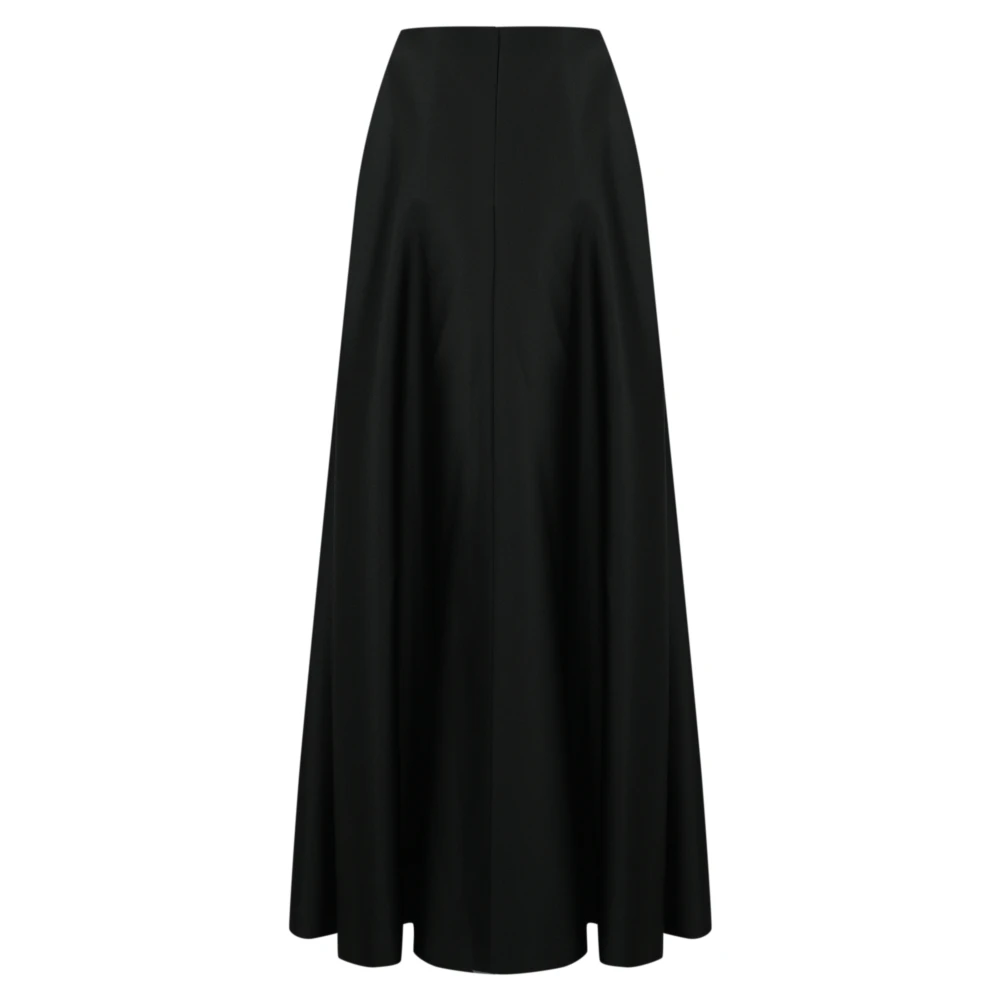 Philosophy di Lorenzo Serafini Zwarte Satijnen Asymmetrische Gedrapeerde Rok Black Dames