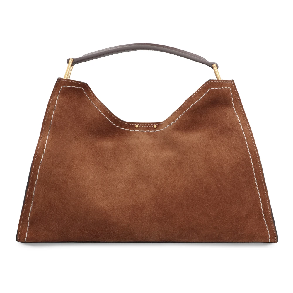 Gianni Chiarini Stijlvolle suède tote tas met leren details Brown Dames