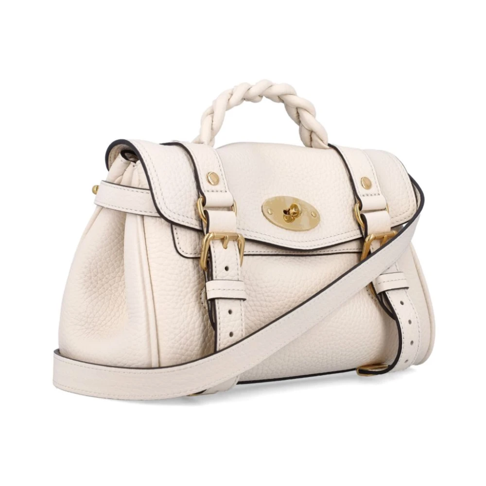 Mulberry Witte Leren Twist-Lock Schoudertas White Dames