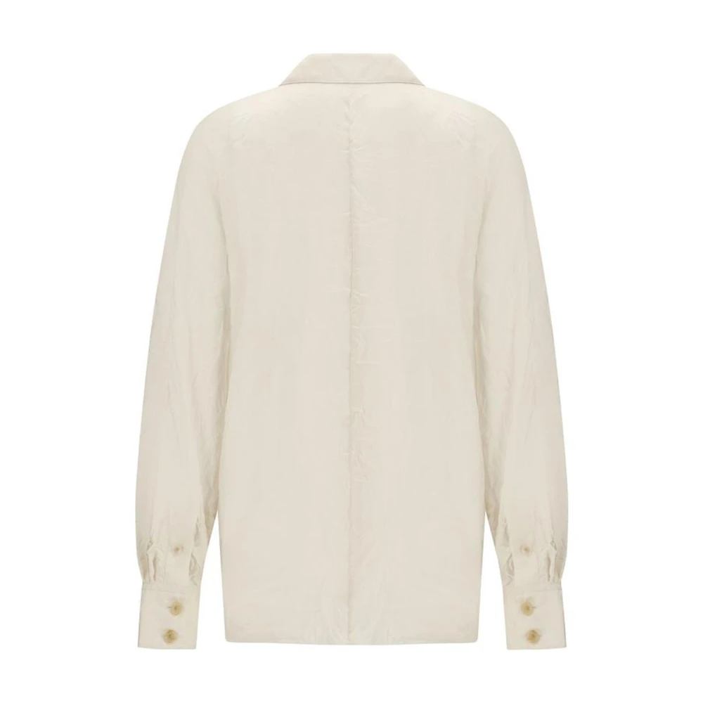 Khaite Gekreukelde Monochrome Shirt met Klassieke Kraag Beige Dames