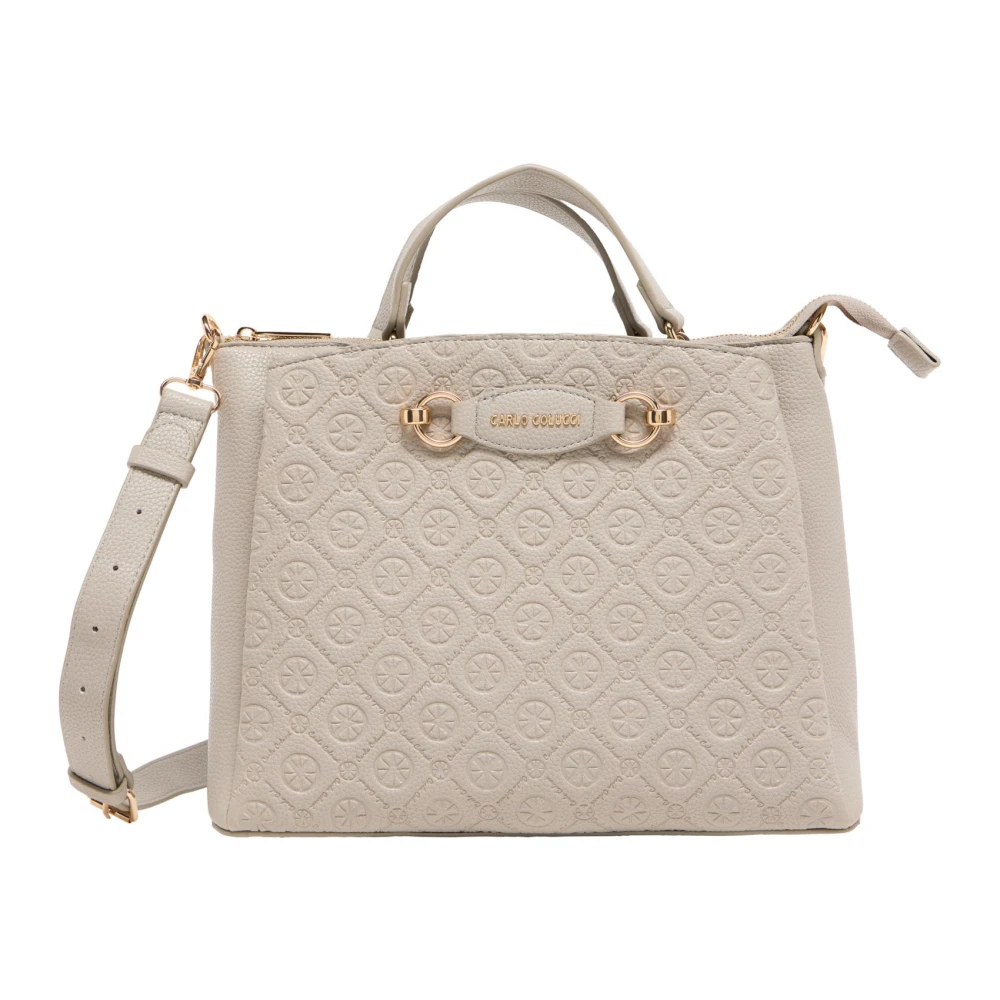 Carlo Colucci Gray Handbags, Female, One Size, Handbag With Logo Embossing