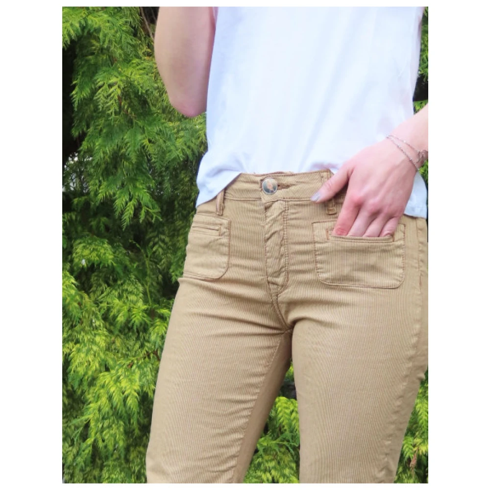 Islow Clara Gestreepte Broek Beige Dames