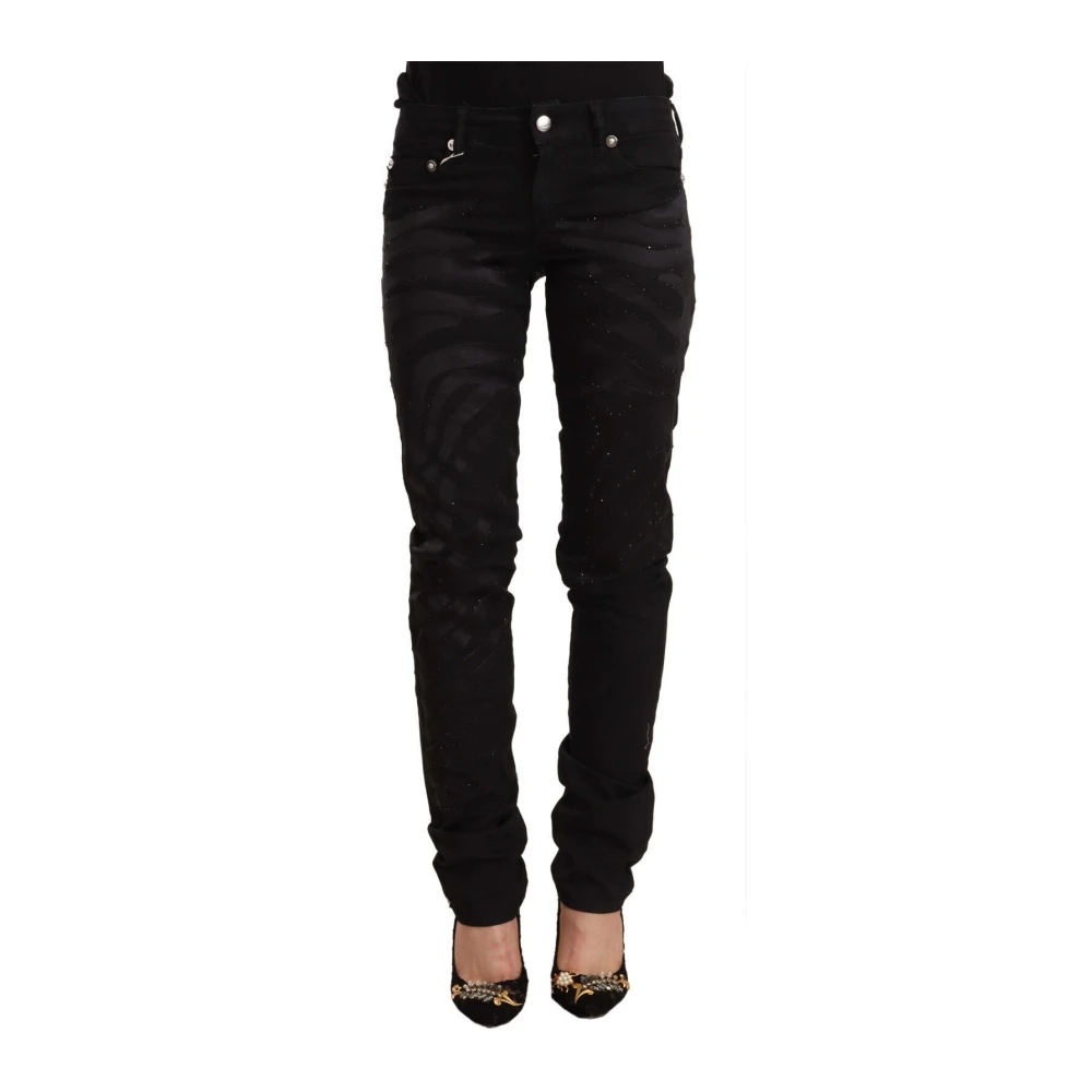 Just Cavalli Women's Black Elegant Embellished Slim Fit Jeans