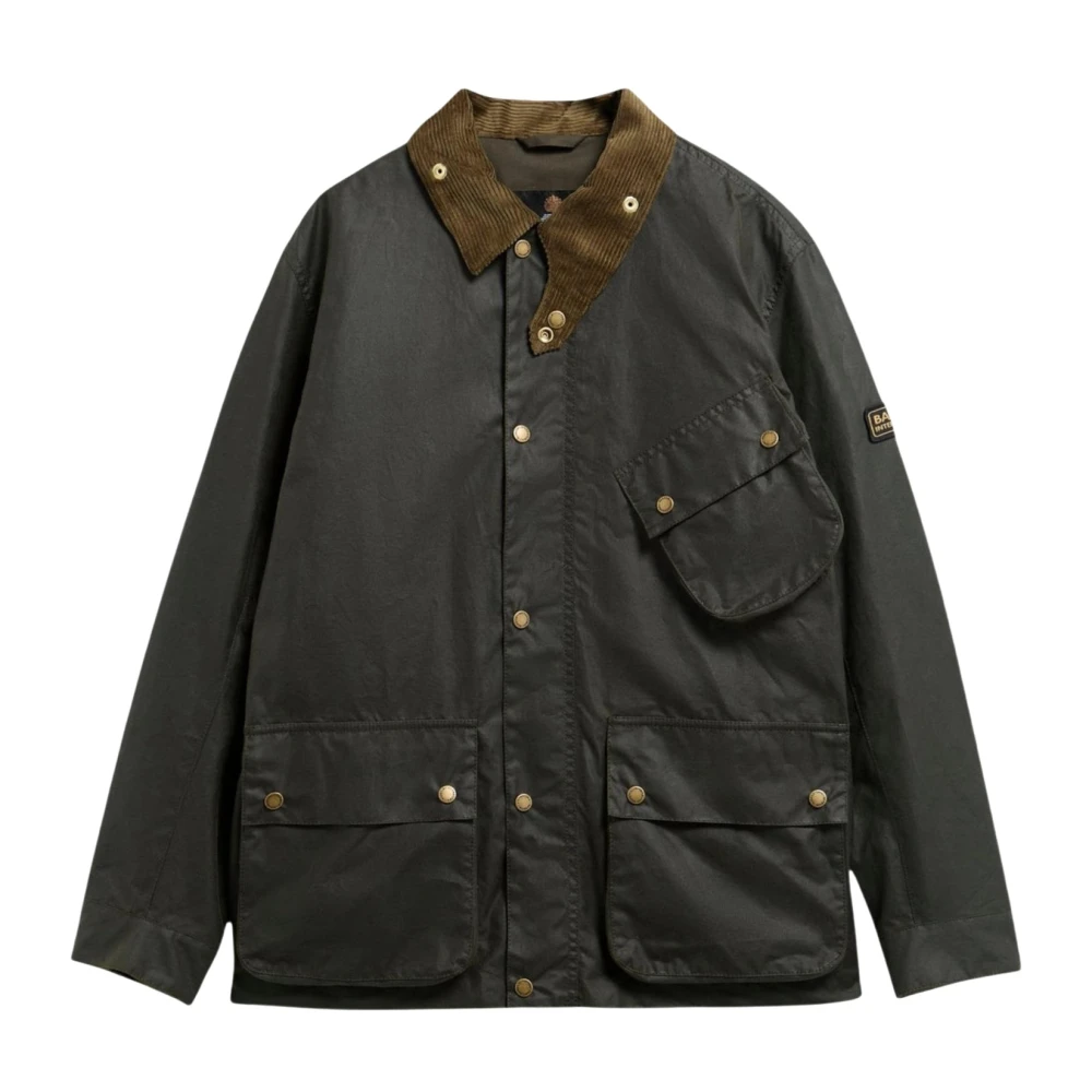 Barbour International Men's Brake Line Wax Jacket - Fern - S - Image 3