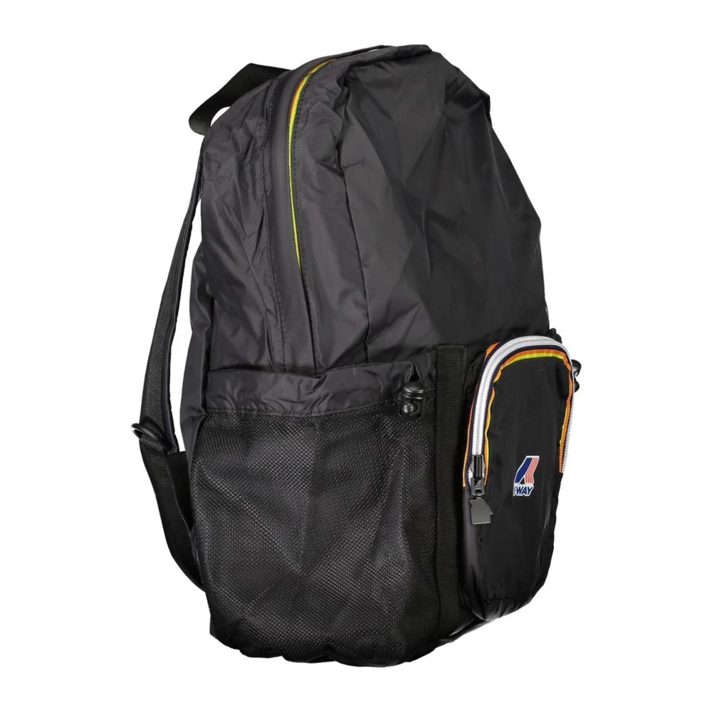 K-way Zwarte Polyamide Rugzak met Meerdere Compartimenten Black Dames