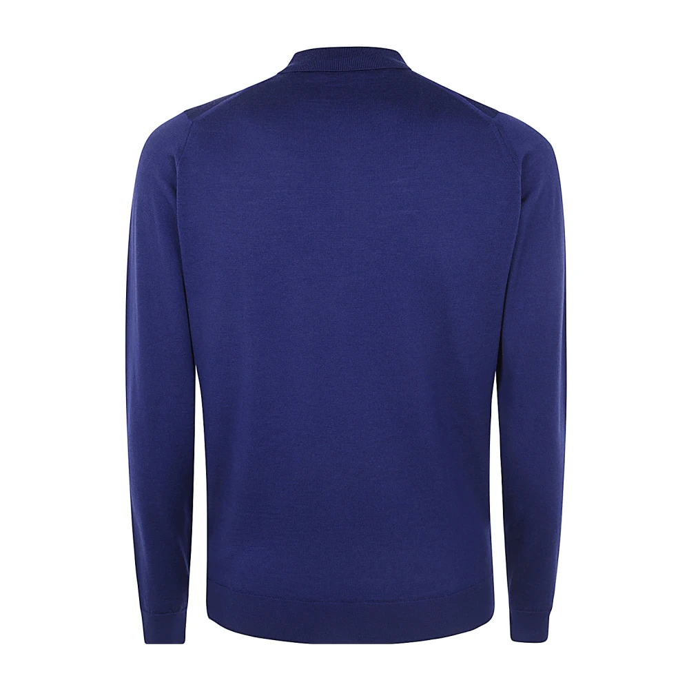 John Smedley Klassieke Lange Mouw Shirt Blue Heren