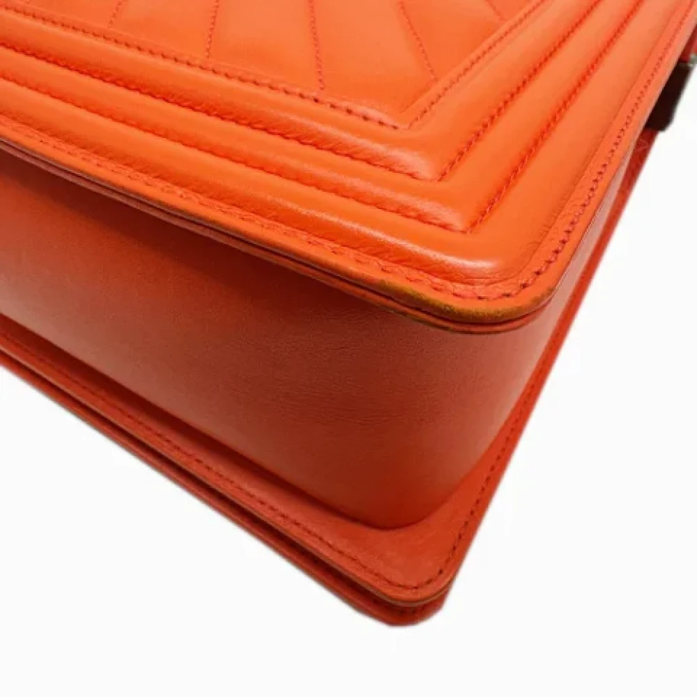 Chanel Vintage Pre-owned Leather chanel-bags Orange Dames