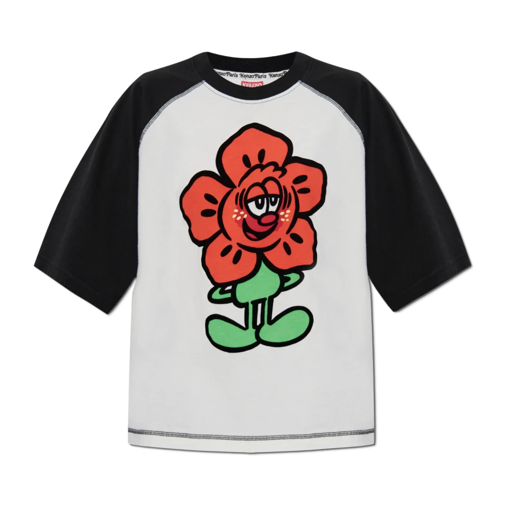 Kenzo T-shirt med tryck White, Dam