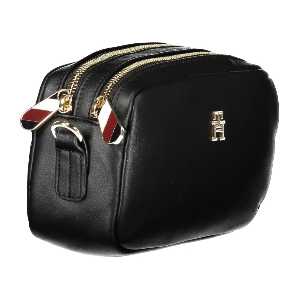Tommy Hilfiger Zwarte Schoudertas met Ritssluiting Black Dames