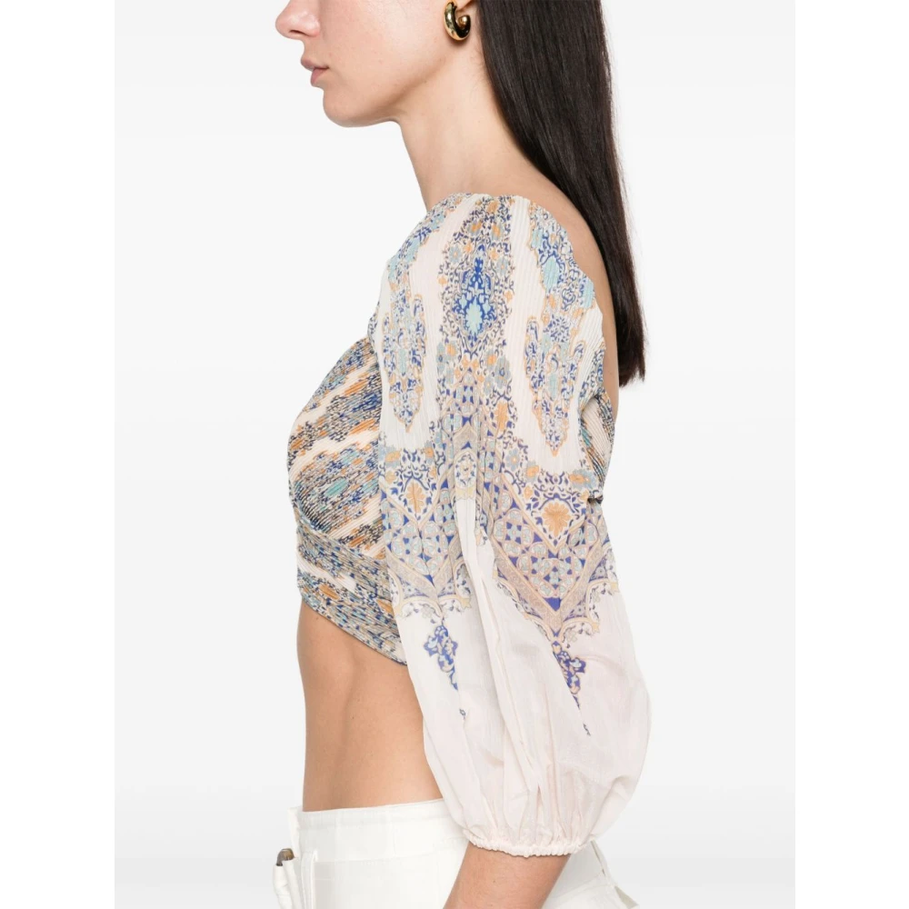 Zimmermann Blauwe Paisley Print Top Multicolor Dames