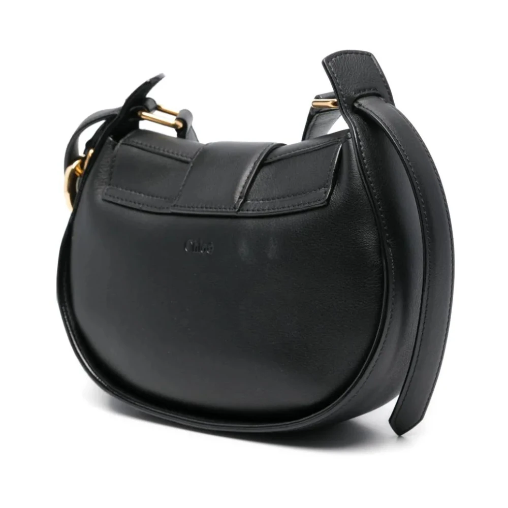 Chloé Zwarte Crossbody Tas met Gouden Details Black Dames